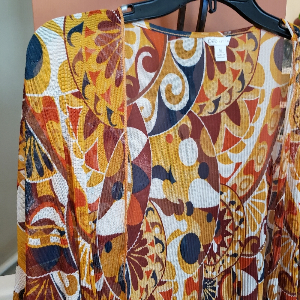 NWOT Colorful AND FUN Patterned Women's Sheer Cardigan
